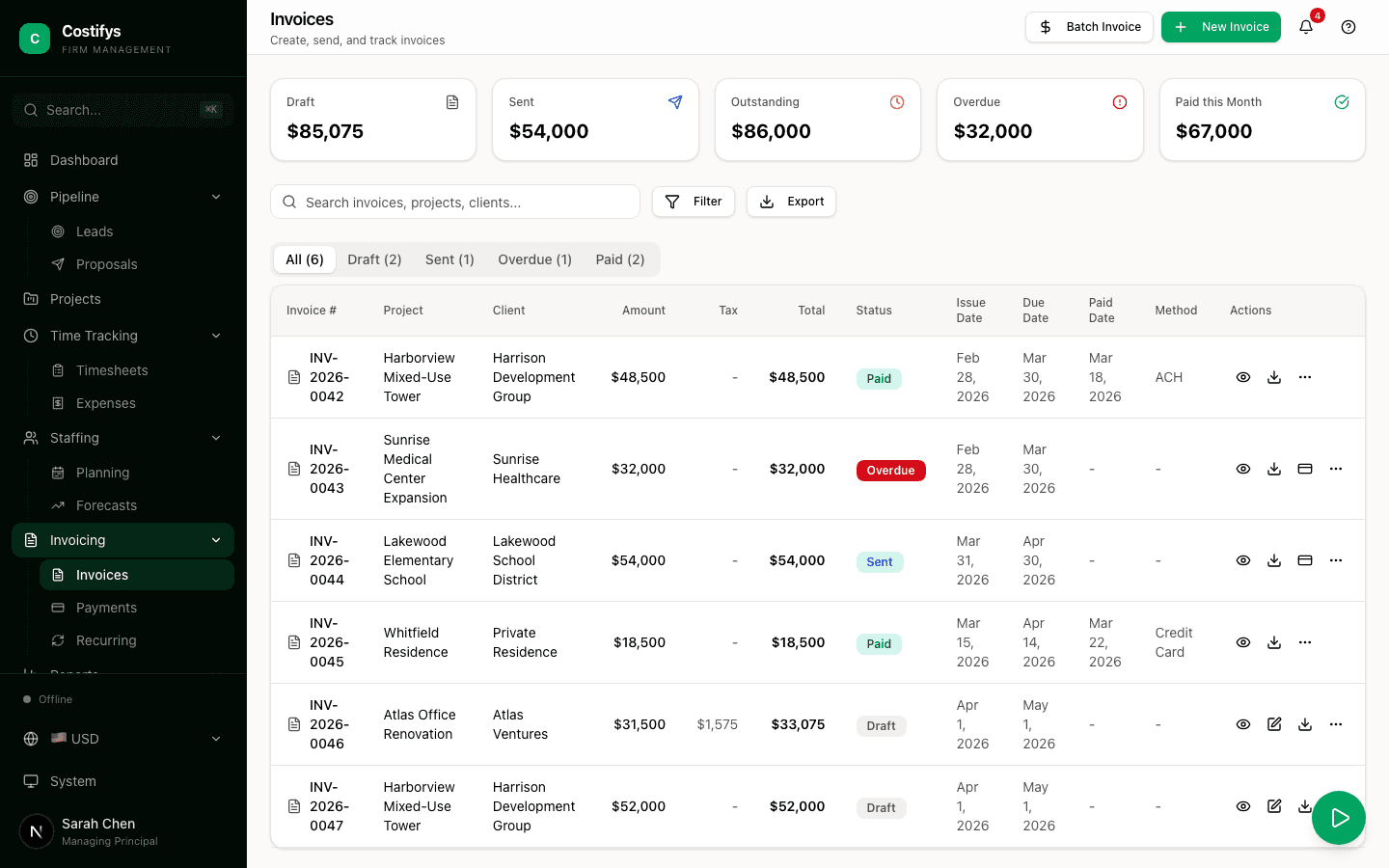 Invoicing & Payments - Costifys app screenshot
